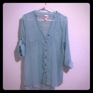 Long sleeved, sheer blouse